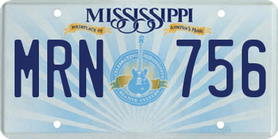 MS license plate MRN756