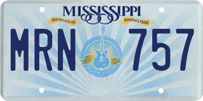 MS license plate MRN757