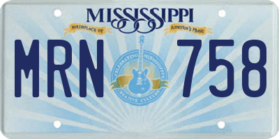 MS license plate MRN758