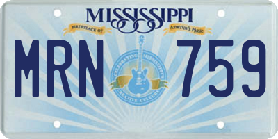MS license plate MRN759