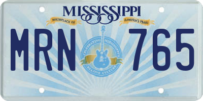 MS license plate MRN765
