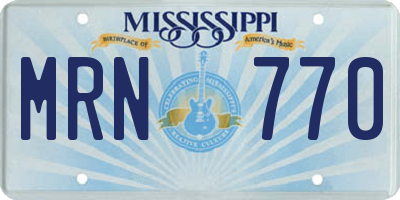 MS license plate MRN770