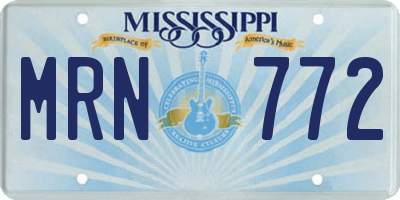 MS license plate MRN772
