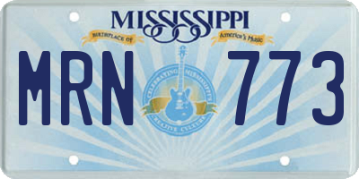 MS license plate MRN773