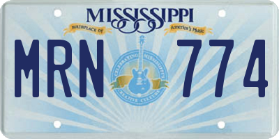 MS license plate MRN774