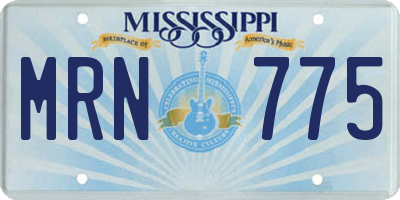 MS license plate MRN775