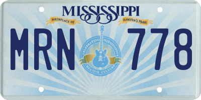 MS license plate MRN778