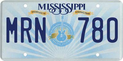 MS license plate MRN780