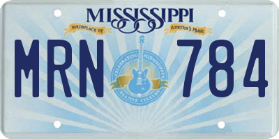 MS license plate MRN784