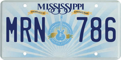 MS license plate MRN786