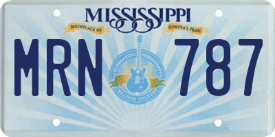 MS license plate MRN787