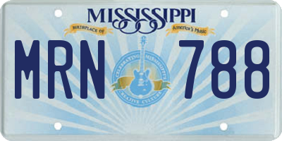 MS license plate MRN788
