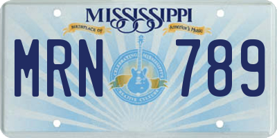 MS license plate MRN789