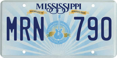 MS license plate MRN790