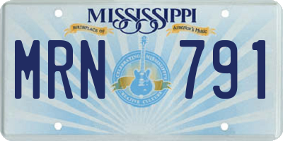 MS license plate MRN791