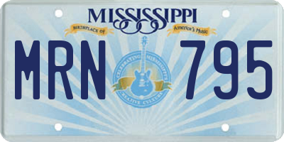 MS license plate MRN795