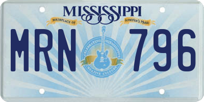 MS license plate MRN796