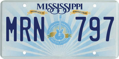 MS license plate MRN797
