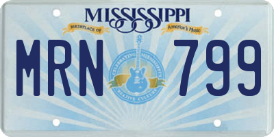 MS license plate MRN799