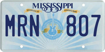 MS license plate MRN807