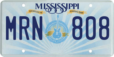 MS license plate MRN808