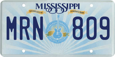 MS license plate MRN809