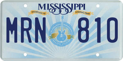 MS license plate MRN810