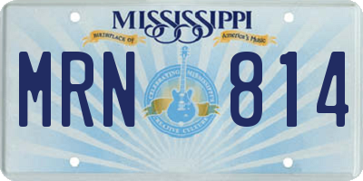MS license plate MRN814