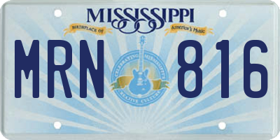 MS license plate MRN816