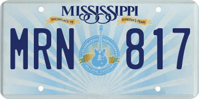 MS license plate MRN817