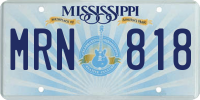 MS license plate MRN818