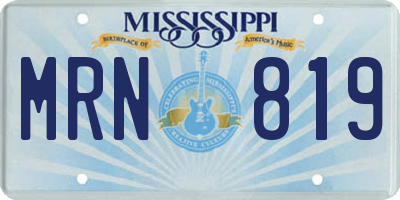 MS license plate MRN819