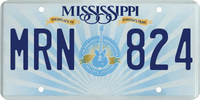 MS license plate MRN824