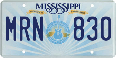 MS license plate MRN830