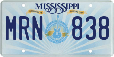 MS license plate MRN838