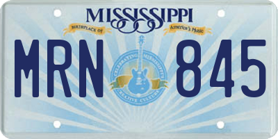 MS license plate MRN845