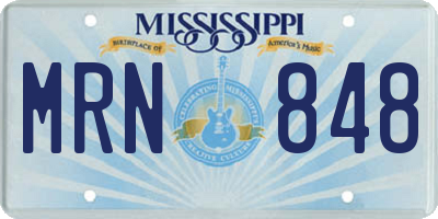 MS license plate MRN848