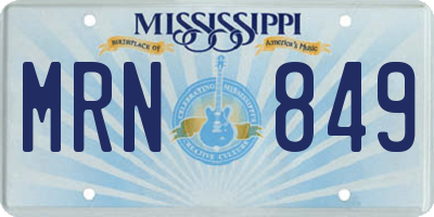 MS license plate MRN849