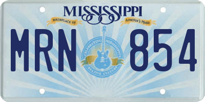 MS license plate MRN854