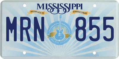 MS license plate MRN855