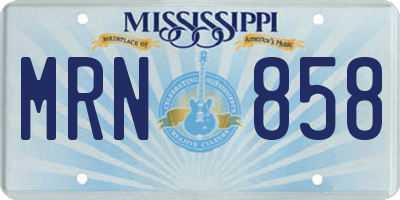 MS license plate MRN858