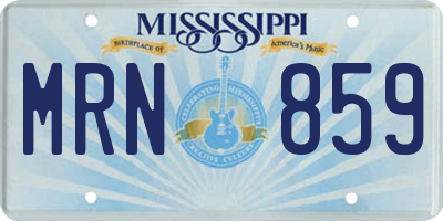 MS license plate MRN859