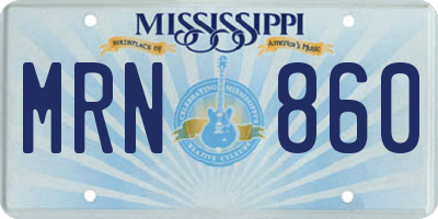 MS license plate MRN860