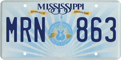 MS license plate MRN863