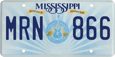 MS license plate MRN866