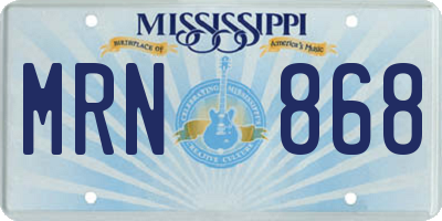 MS license plate MRN868