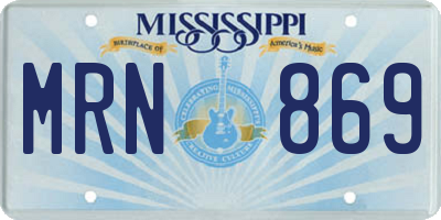 MS license plate MRN869