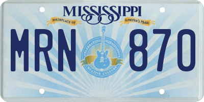 MS license plate MRN870