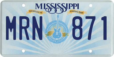 MS license plate MRN871