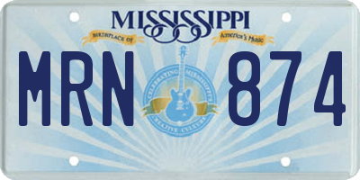 MS license plate MRN874